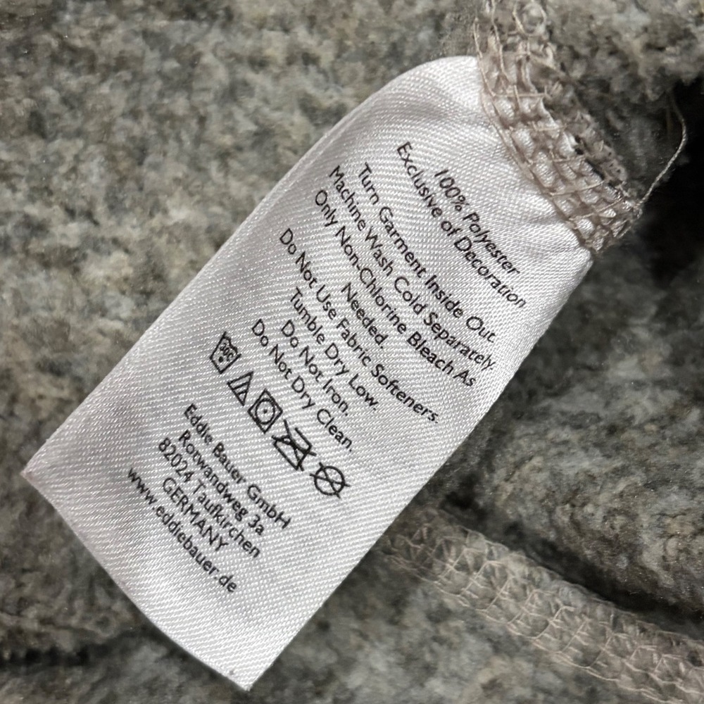 Eddie Bauer Mens Quarter Zip Fleece Pullover Sweater Heather Green Gray Marl L - Picture 6 of 6